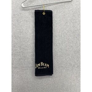 Jim Beam Black Hand Towel Gold Logo Embroidered Cotton